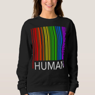 Human Barcode Gay Pride Lgbt Lesbian Gay Flag Sweatshirt