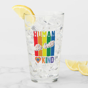 Human   Be Kind   Rainbow   LGBTQ Glass