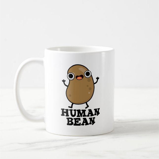Human Bean Funny Human Being Pun  Coffee Mug (Left)