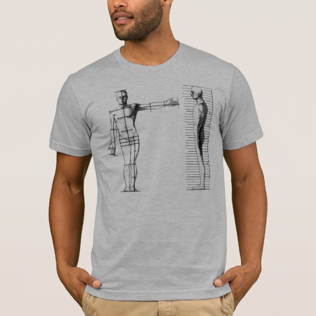 Human Blueprint grey semi fitted mens tshirt (Front)