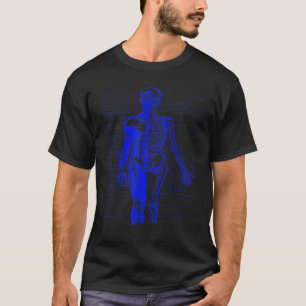 Human Body Muscle Anatomy Doctor Nurse Dark Blue T-Shirt