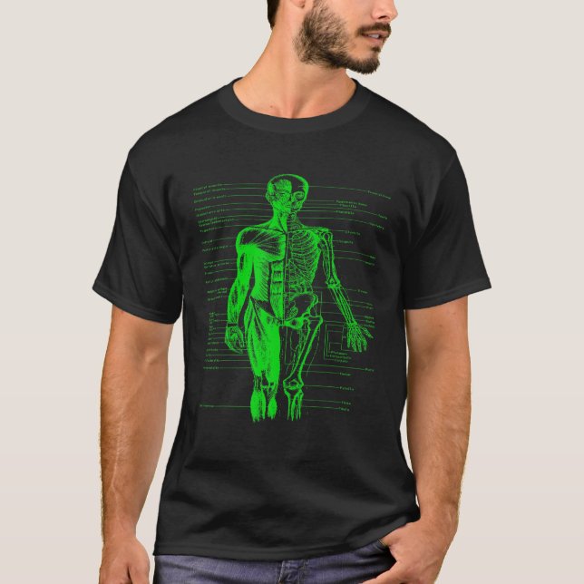 Human Body Muscle Anatomy Doctor Nurse Green T-Shirt (Front)