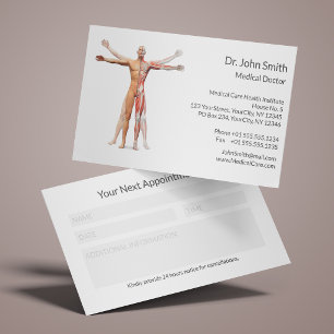 Human Body Skeleton Muscles Reminder Medical Appointment Card