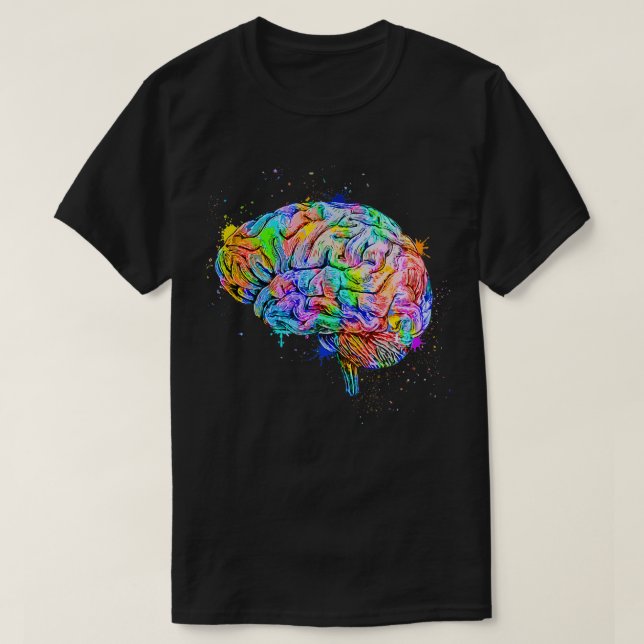 Human Brain Anatomy Colourful anatomical Brain in  T-Shirt (Design Front)