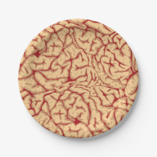 Human Brain   Creepy Brains Galore Funny Halloween Paper Plate