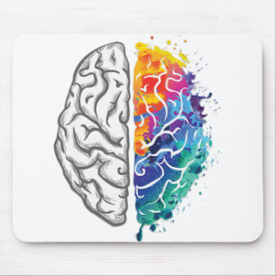 human brain illustration mouse pad