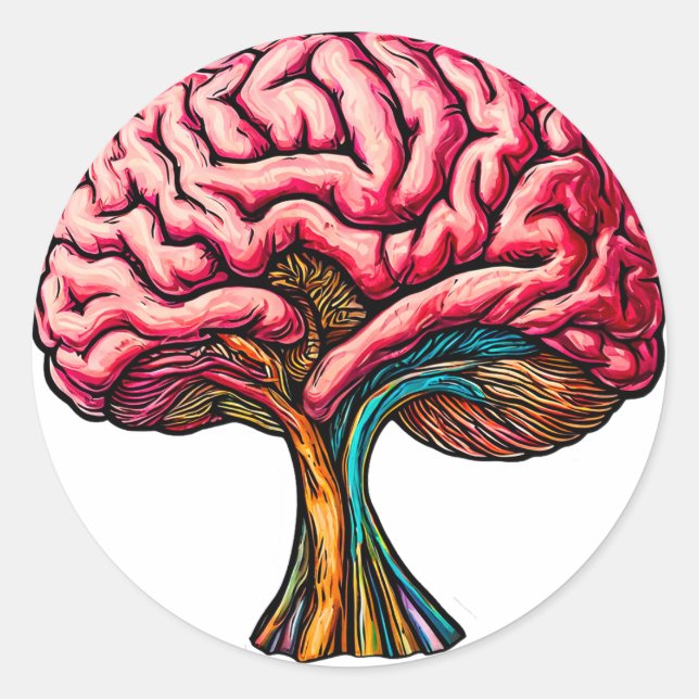 Human brain Medical Student Decor Classic Round Sticker (Front)