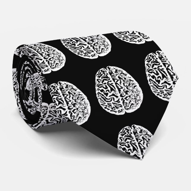 Human Brain Men's Tie on ANY CUSTOM COLOR (Rolled)