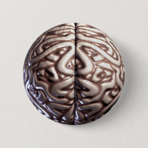 Human Brain Pin Buttons