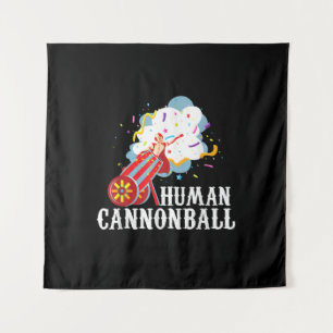 Human Cannonball - Circus Birthday Party Tapestry
