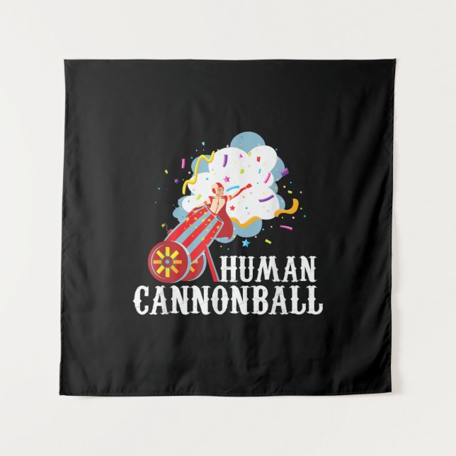 Human Cannonball - Circus Birthday Party Tapestry (Front)