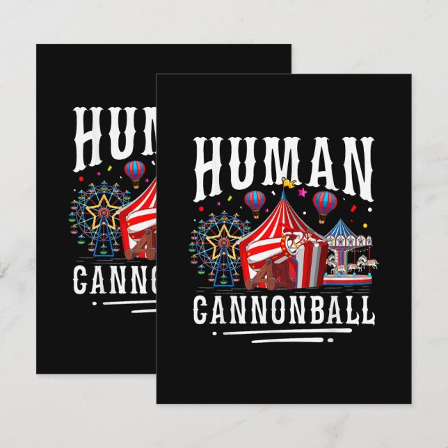 Human Cannonball Circus Carnival Card (Front/Back)