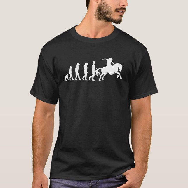 human cleaning horse evolution T-Shirt (Front)
