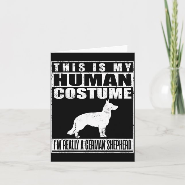 Human Costume A German Shepherd Dog Halloween Card (Front)