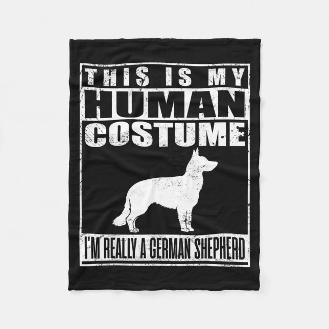 Human Costume A German Shepherd Dog Halloween Fleece Blanket (Front)