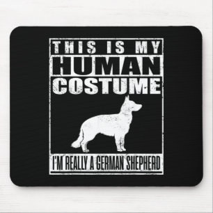 Human Costume A German Shepherd Dog Halloween Mouse Pad