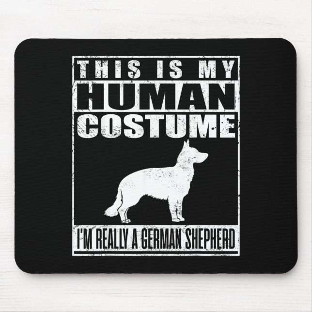 Human Costume A German Shepherd Dog Halloween Mouse Pad (Front)