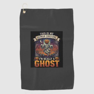 Human Costume Ghost Pumpkin Head Graveyard Spider  Golf Towel