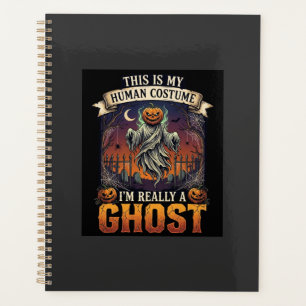 Human Costume Ghost Pumpkin Head Graveyard Spider Planner