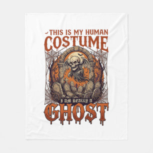 Human Costume Ghost Skeleton Graveyard Moon Hallow Fleece Blanket