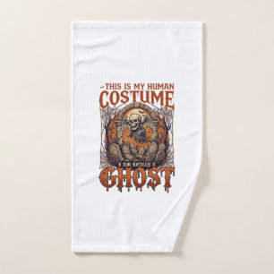 Human Costume Ghost Skeleton Graveyard Moon Hallow Hand Towel
