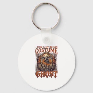 Human Costume Ghost Skeleton Graveyard Moon Hallow Key Ring