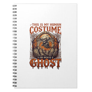 Human Costume Ghost Skeleton Graveyard Moon Hallow Notebook