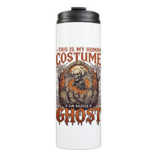 Human Costume Ghost Skeleton Graveyard Moon Hallow Thermal Tumbler
