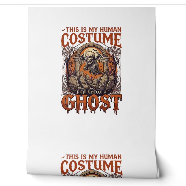 Human Costume Ghost Skeleton Graveyard Moon Hallow Wallpaper (Unrolling)