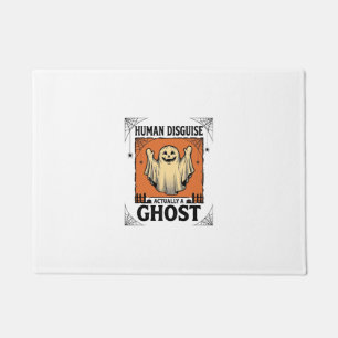 Human Costume Ghost Vintage Halloween Humor_1 Doormat