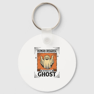 Human Costume Ghost Vintage Halloween Humor_1 Key Ring