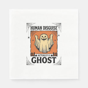 Human Costume Ghost Vintage Halloween Humor_1 Napkin