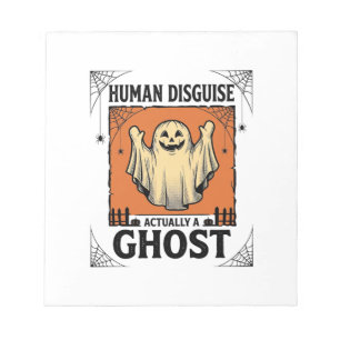 Human Costume Ghost Vintage Halloween Humor_1 Notepad