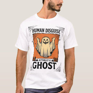 Human Costume Ghost Vintage Halloween Humor_1 T-Shirt