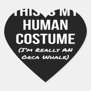 human costume im an orca whale halloween cosplay heart sticker