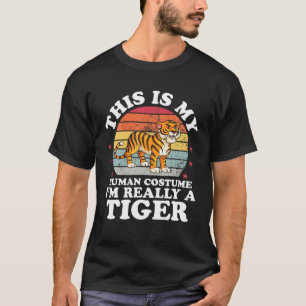 Human Costume I'm Really A Tiger Funny Animal Zoo T-Shirt
