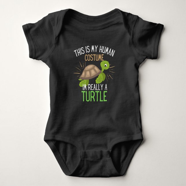 Human Costume Im Really A Turtle Party Baby Bodysuit (Front)