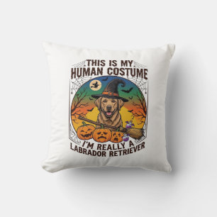 Human Costume Labrador Retriever Halloween Witch H Cushion