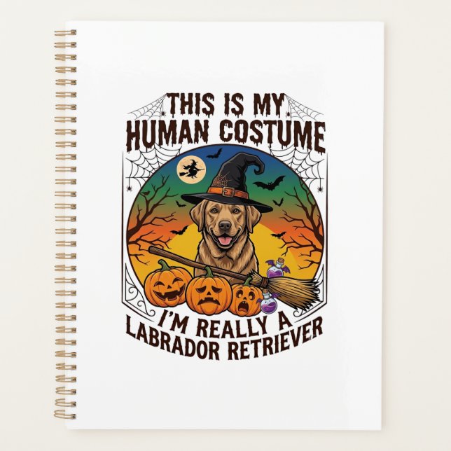 Human Costume Labrador Retriever Halloween Witch H Planner (Front)