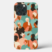 Human Diversity Retro Faces Pattern