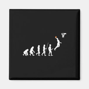 Human Evolution Basketball Magnet