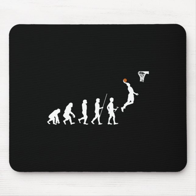 Human Evolution Basketball  Mouse Pad (Front)