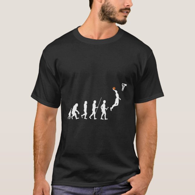 Human Evolution Basketball  T-Shirt (Front)