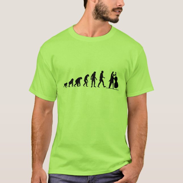 Human Evolution: Bass Player T-Shirt (Front)