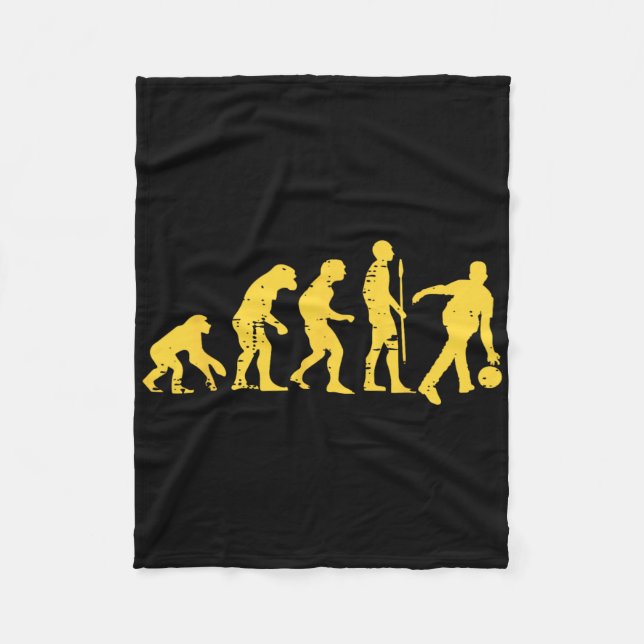 Human Evolution Bowling Funny Bowler Men Women Kid Fleece Blanket (Front)