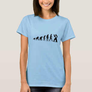 Human Evolution: Flute Modern T-Shirt