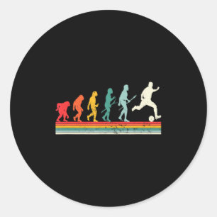 Human Evolution Football Soccer Sport Vintage Foo Classic Round Sticker