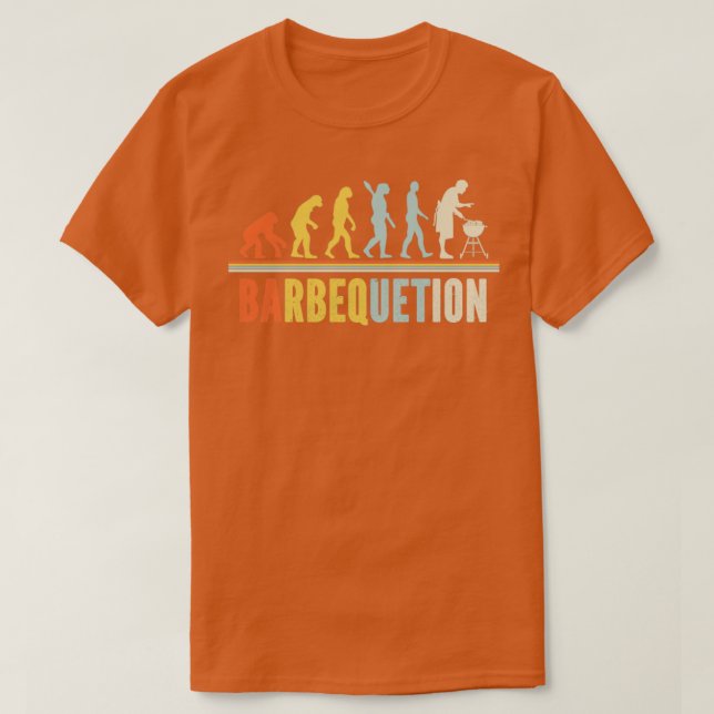 Human Evolution Griller BBQ Funny HOT Barbeque T-Shirt (Design Front)