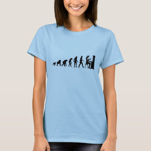 Human Evolution: Pianist T-Shirt (Front)