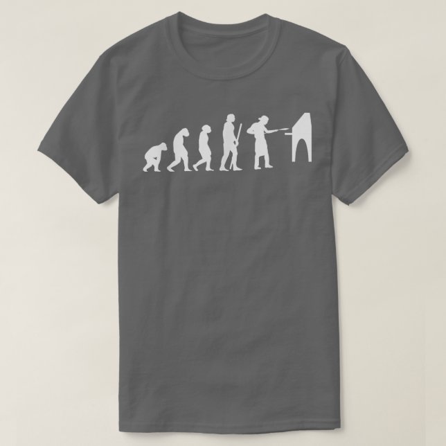 Human Evolution Pizza Delivery Guy Eating Pizza It T-Shirt (Design Front)